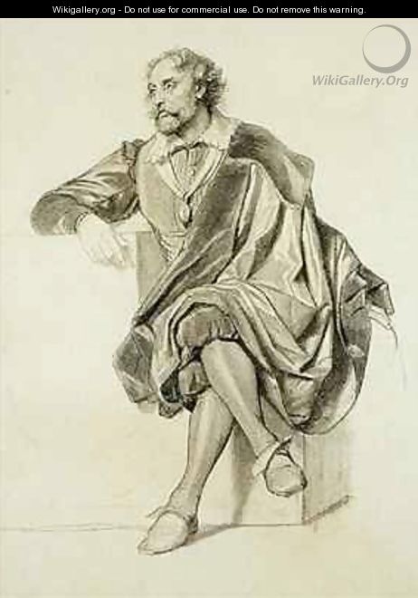 Study for the Portrait of Peter Paul Rubens 1577-1640 - Hippolyte (Paul) Delaroche
