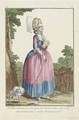 Young Woman in a Polonaise Dress 2 - (after) Desrais, Claude Louis
