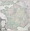 Map of France as Divided into 58 Provinces - Louis-Charles Desnos