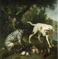 Two pointers belonging to the 3rd Earl of Burlington with dead game in a landscape - Alexandre-Francois Desportes