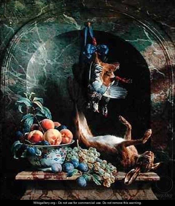 Still Life with Dead Game in a Marble Niche - Alexandre-Francois Desportes