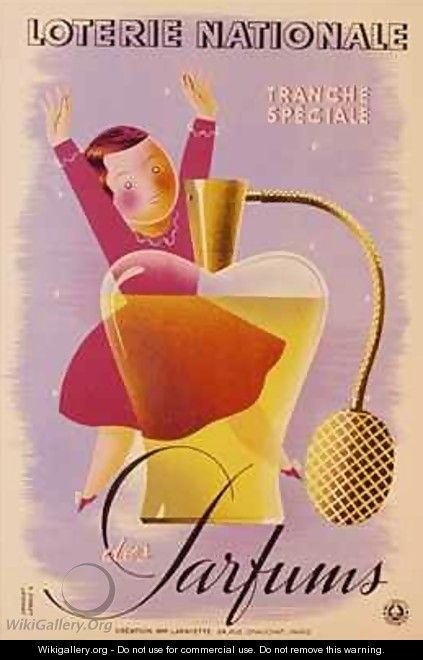 Poster advertising the French National Lottery - Derouet-Lesacq