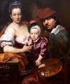 The Artist and his Family - Johann Kupezky or Kupetzky