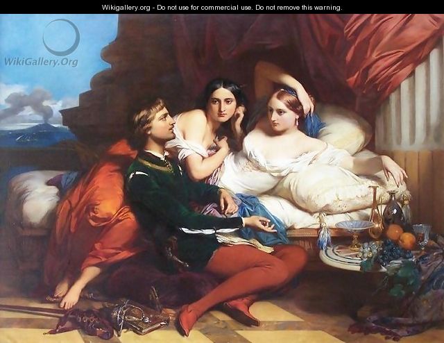 Boccaccio Reading the Decameron to Queen Joanna of Naples - Baron Gustave Wappers