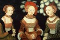 Three princesses of Saxony Sibylla Emilia and Sidonia daughters of Duke Heinrich of Frommen - Lucas The Elder Cranach
