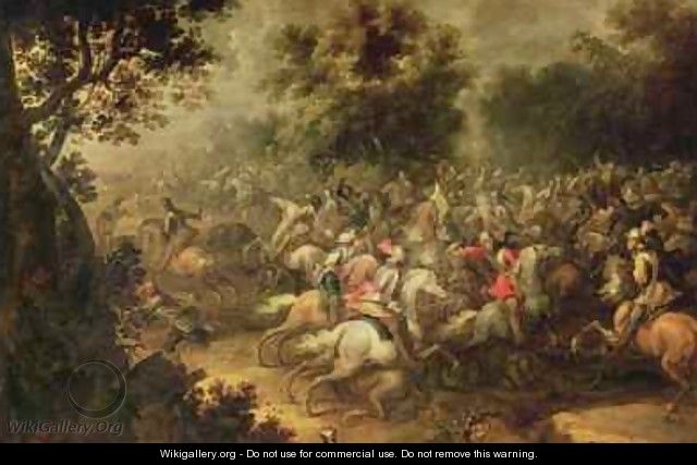 Battle of the cavalrymen - Jacques (Le Bourguignon) Courtois