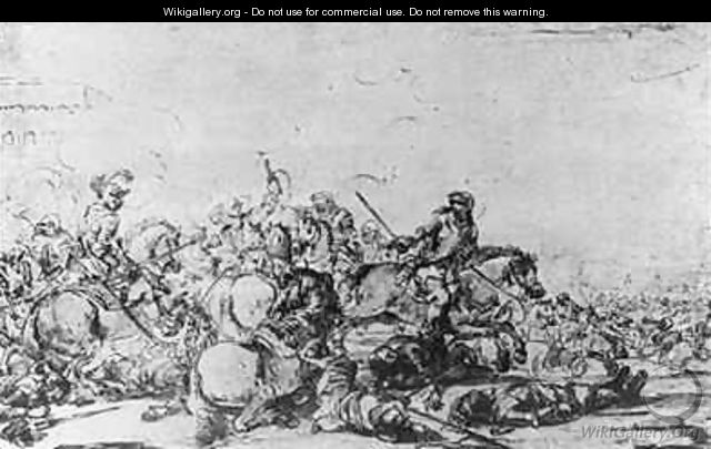 A Cavalry Battle - Jacques (Le Bourguignon) Courtois