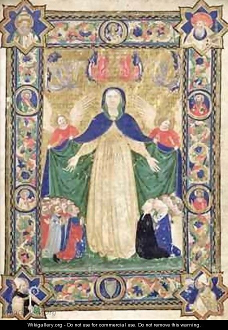 Virgin of the Misericordia frontispiece from a book of the Scuola della Trinita dei Frati Teutonici - Cristoforo Cortese