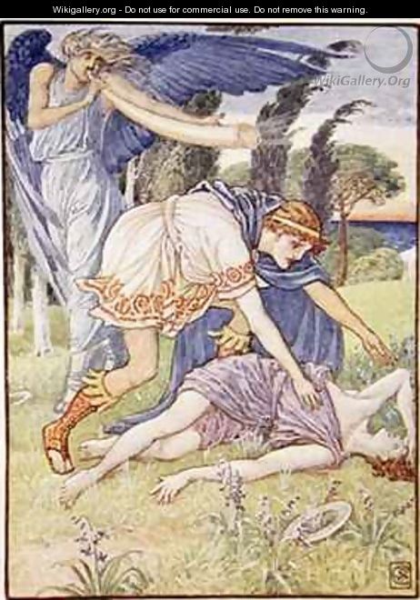 The wind god sent a gust from the south - Walter Crane