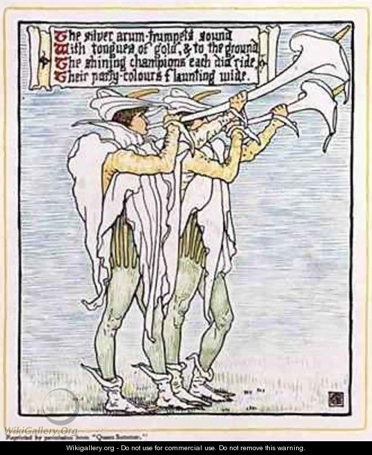 Trumpeters with Lilies - Walter Crane