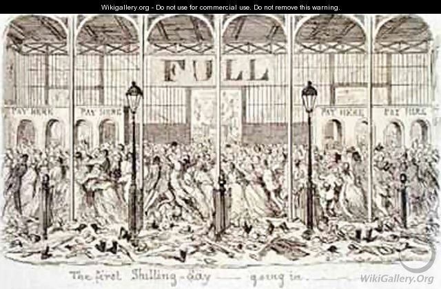 Mayhews Great Exhibition of 1851 The First Shilling Day Going In - George Cruikshank I