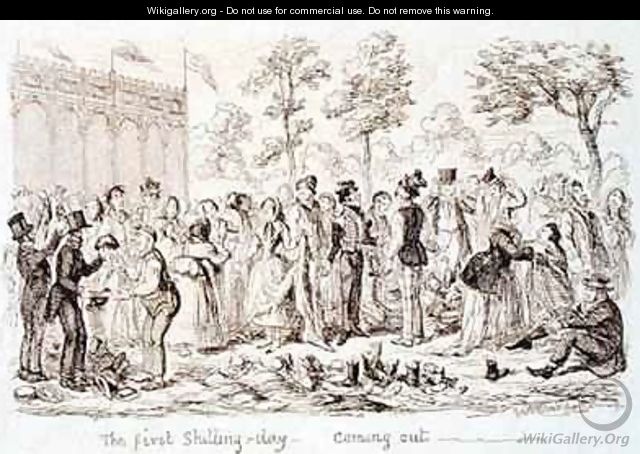 Mayhews Great Exhibition of 1851 The First Shilling Day Coming Out - George Cruikshank I