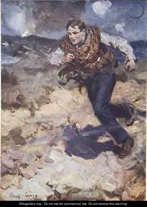 Heroic Middy carrying ammunition to the hardpressed British fighters - Cyrus Cuneo