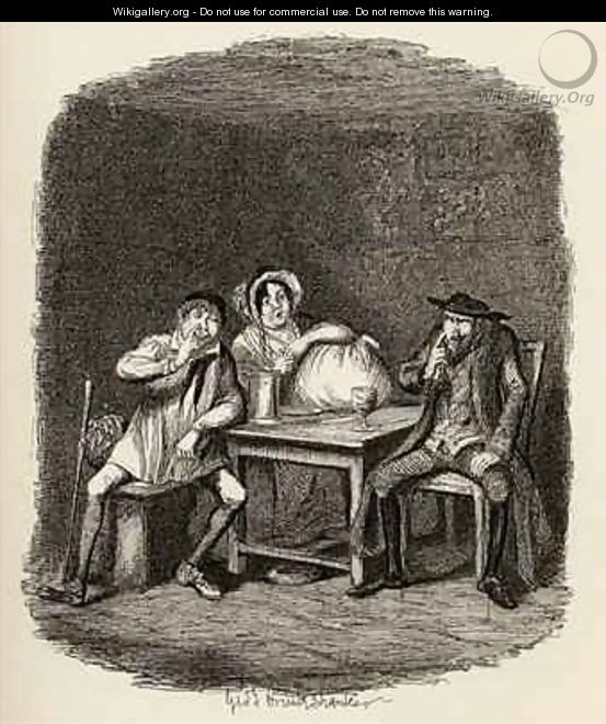 The Jew and Morris Bolter begin to understand each other - George Cruikshank I