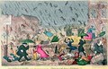 Very Unpleasant Weather or the Old Saying verified Raining Cats Dogs and Pitchforks - George Cruikshank I