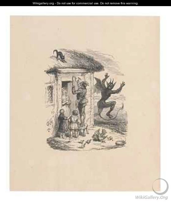 Illustration from The True Legened of St Dunstan and the Devil - George Cruikshank I