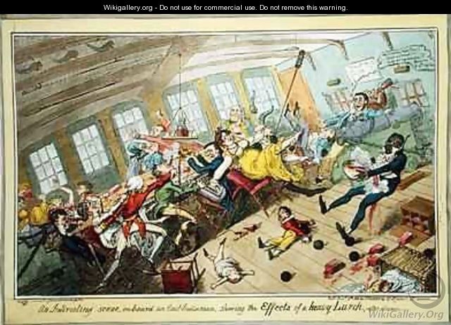 An Interesting Scene on board an East Indiaman showing the Effects of a Heavy Lurch - George Cruikshank I