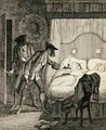 Jack and his accomplice Blueskin rob Mr Wood and his wife in their bedroom - George Cruikshank I