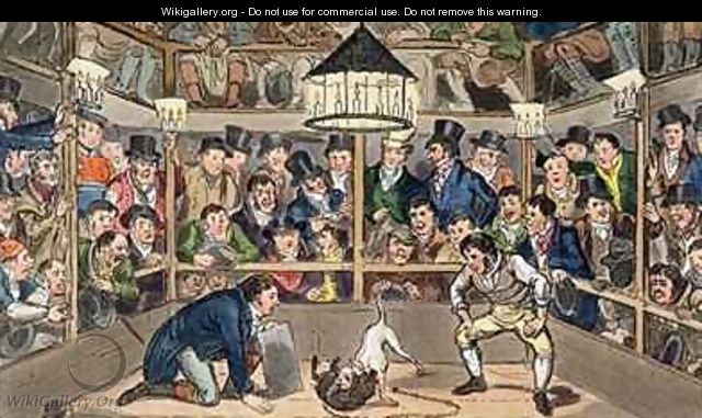 Tom and Jerry sporting their blunt on the phenomenon Monkey Jacco Macacco at the Westminster Pit - I. Robert and George Cruikshank