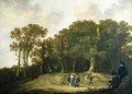 A Wooded Landscape with the Artist Sketching - Aelbert Cuyp