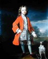 Portrait of a Boy Wearing a Red Jacket with his Spaniel - Charles d