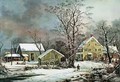 Winter in the Country A Cold Morning New England - Currier