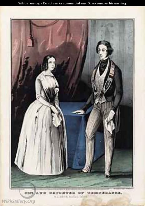 Son and daughter of temperance EL Snow Social Union - Nathaniel Currier