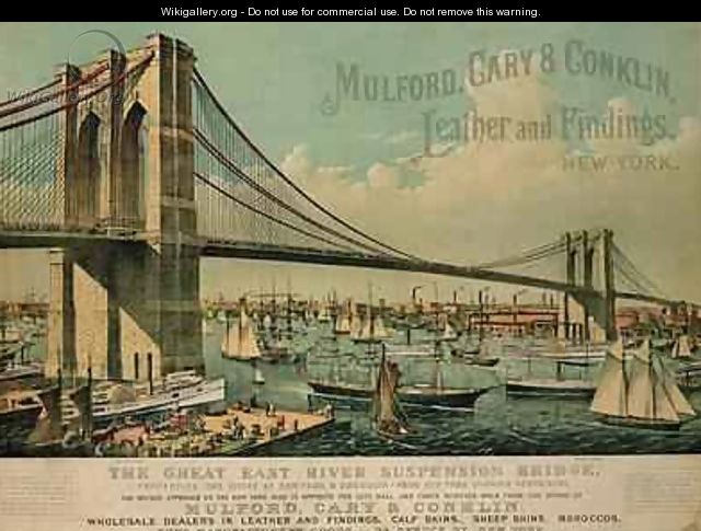 Poster advertising Mulford Cary and Conklin Leather and Findings - (after) Currier, N. & Ives, J.M.