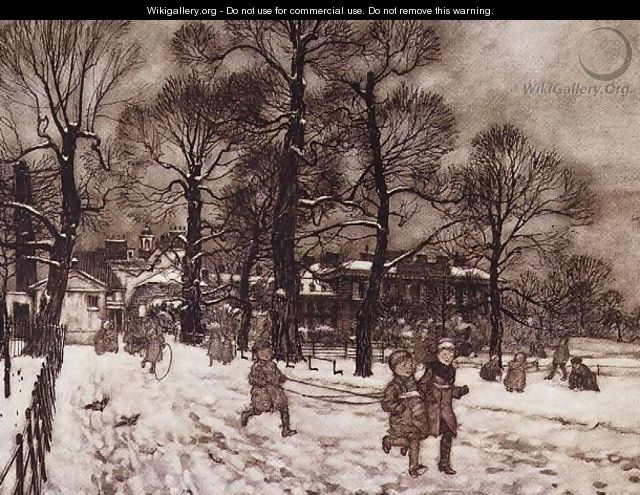 Winter in Kensington Gardens from Peter Pan in Kensington Gardens by J.M. Barrie, 1906 - Arthur Rackham