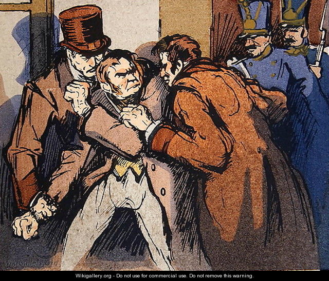 The Arrest of Vautrin, illustration for Splendeurs et Miseres des Courtisanes by Honore de Balzac, 1922 - Quint