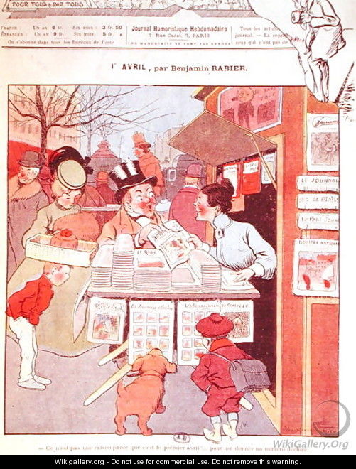 April, from Le Pele-Mele, 1907 - Benjamin Rabier