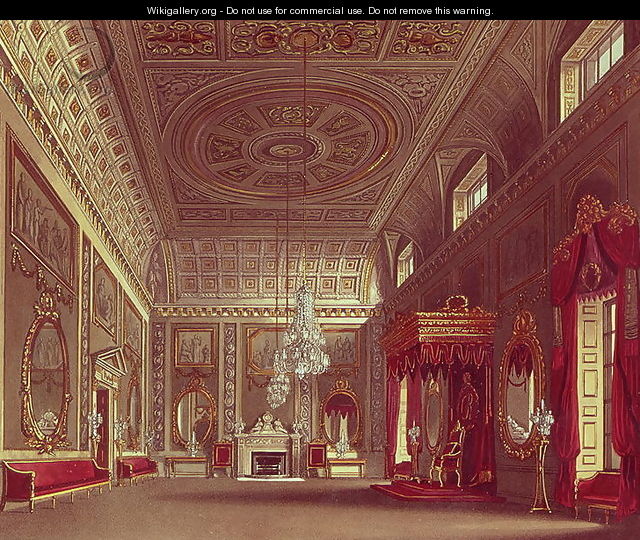 The Saloon, Buckingham Palace from Pynes Royal Residences, 1818 - William Henry Pyne