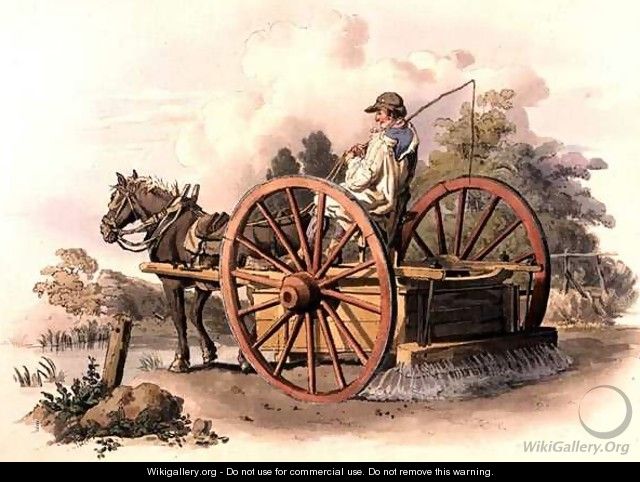 Watering Cart, from Costume of Great Britain, published by William Miller, 1805 - William Henry Pyne