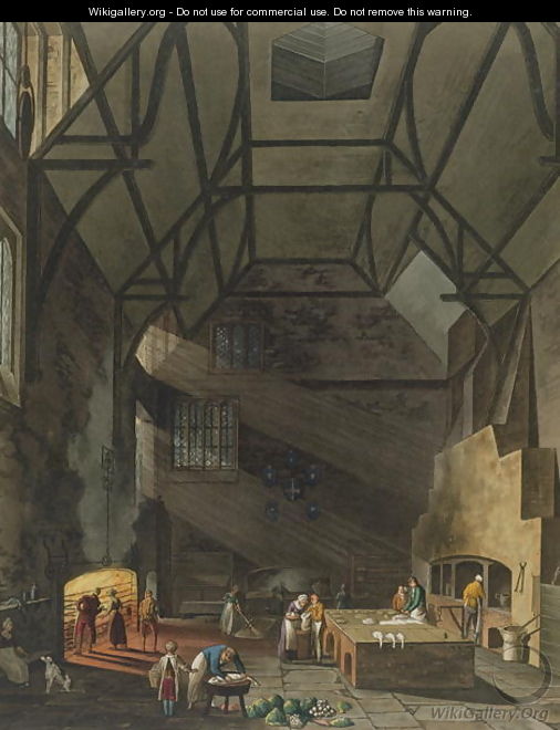Interior of the Kitchen, Trinity College, Cambridge, from 