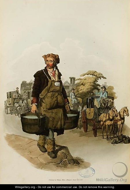Waterman at a Coach Stand from Costume of Great Britain - William Henry Pyne