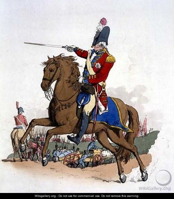 General Officer on Horseback, from Costume of Great Britain, published by William Miller, 1805 - William Henry Pyne