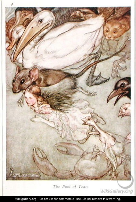 The Pool of Tears, from Alices Adventures in Wonderland by Lewis Carroll 1832-98 1907 - Arthur Rackham