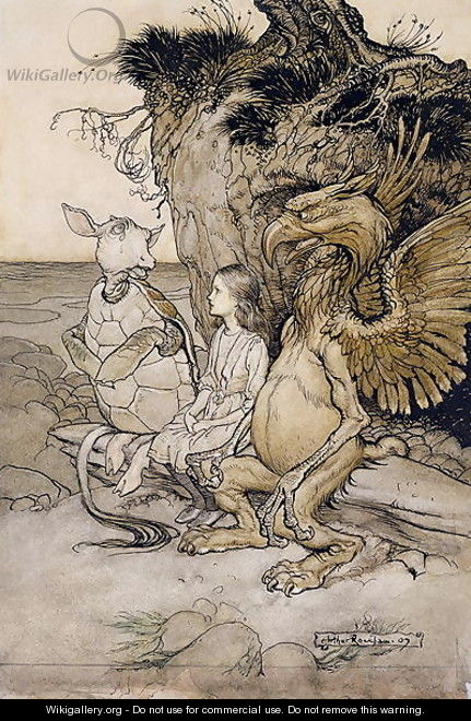 Alice and the Mock Turtle, illustration from Alices Adventures in Wonderland, 1907 - Arthur Rackham
