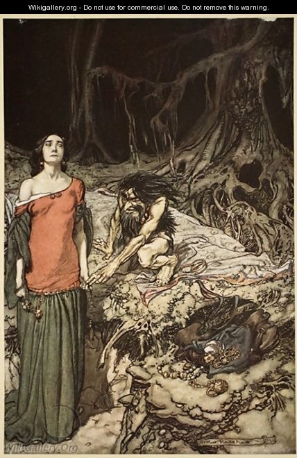 The wooing of Grimhilde, the mother of Hagen, from Siegfried and The Twilight of the Gods, 1910 - Arthur Rackham