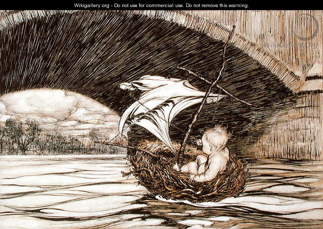 He Passed Under the Bridge and Came Within Full Sight of the Delectable Gardens, illustration for Peter Pan in Kensington Gardens by J.M. Barrie 1860-1937 1906 - Arthur Rackham