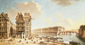 The Ile Saint-Louis from the Place de Greve, c.1757 - Nicolas Raguenet
