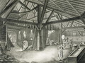 Glassmaking factory, from the Encyclopedia by Denis Diderot (1713-84), engraved by Robert Benard b.1734, published c.1770 - Radel