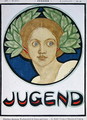 Young Woman with a wreath of laurel, illustration from Jugend Magazine, 24th July 1897 - Ludwig Raders