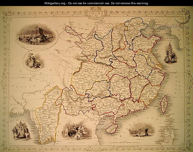 Map of China and Birmah, 1851 - John Rapkin