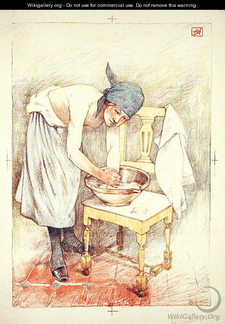 Girl Washing, from LEstampe Moderne, published Paris 1897-99 - Armand Rassenfosse