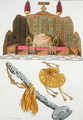 Throne of a Chinese Emperor, Yo-yo sceptre and cap, illustration from Le Costume Ancien et Moderne by Giulio Ferrario, published c.1820s-30s - Antonio Rancati