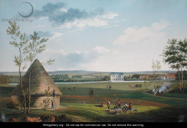 The Chateau dEtry and the Park Occupied by Cossacks in 1814 - J. Randon