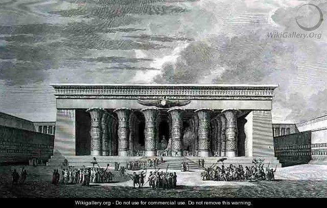 The Restoration of a Large Egyptian Temple, engraved by Pierre Nicolas Ransonette 1745-1810 from Volume III of Voyage Pittoresque, published by Letronne, Paris, 1799 - Pierre Nicolas Ransonette
