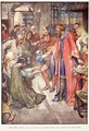 The Good King Was To Be Seen Giving Food And Drink to the Folk, illustration from The Story of France by Mary Macgregor, 1920 - (after) Rainey, William
