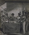 General Christophe at the Court Martial which Sentenced the Author to Death, from An Historical Account of the Black Empire of Hayti written by the artist, engraved by J. Barlow, published 1805 - (after) Rainsford, Marcus